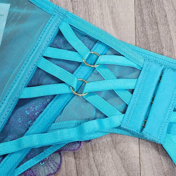 NWT Ann Summers Camille Teal Suspender Garter Belt Size S - Picture 4 of 6